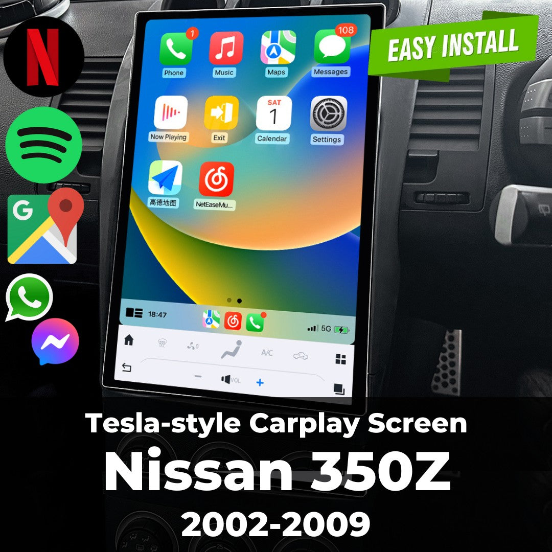 Nissan 350Z 20022009 Teslastyle Apple Carplay Screen Merge Screens