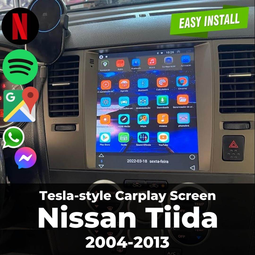 Tesla Touch Screen Nissan Tiida CarPlay Screen Upgrade