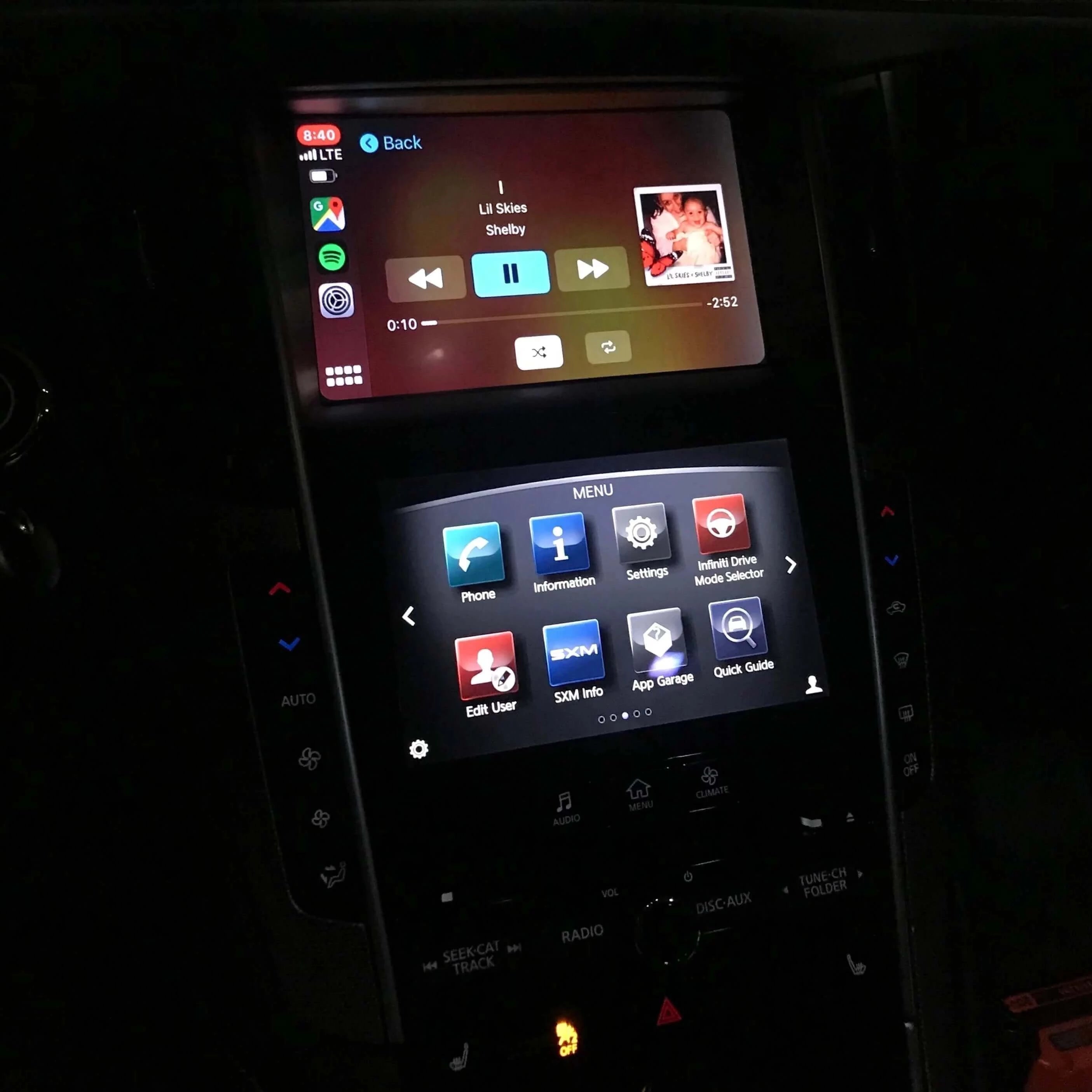 Installed Apple Carplay & Android Auto Module on an Infiniti Q60