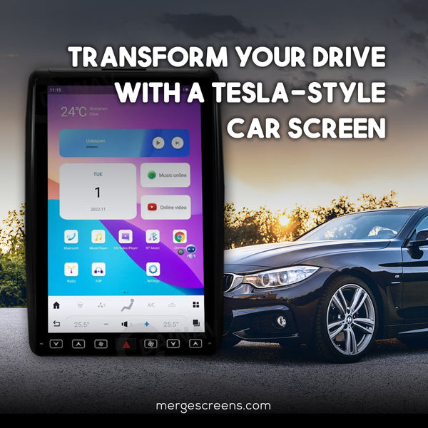 Transform Your Drive with the Tesla-Style CarPlay Car Screen from MergeScreens