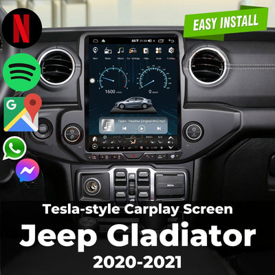 Tesla-style Carplay Screen for Jeep Gladiator