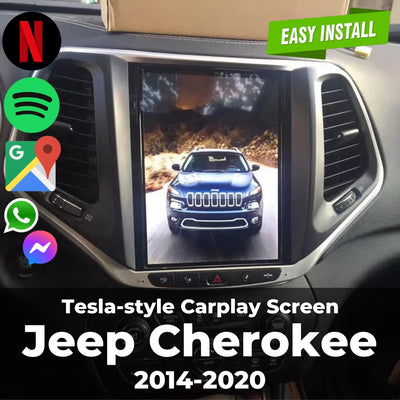Tesla-style Carplay Screen for Jeep Cherokee