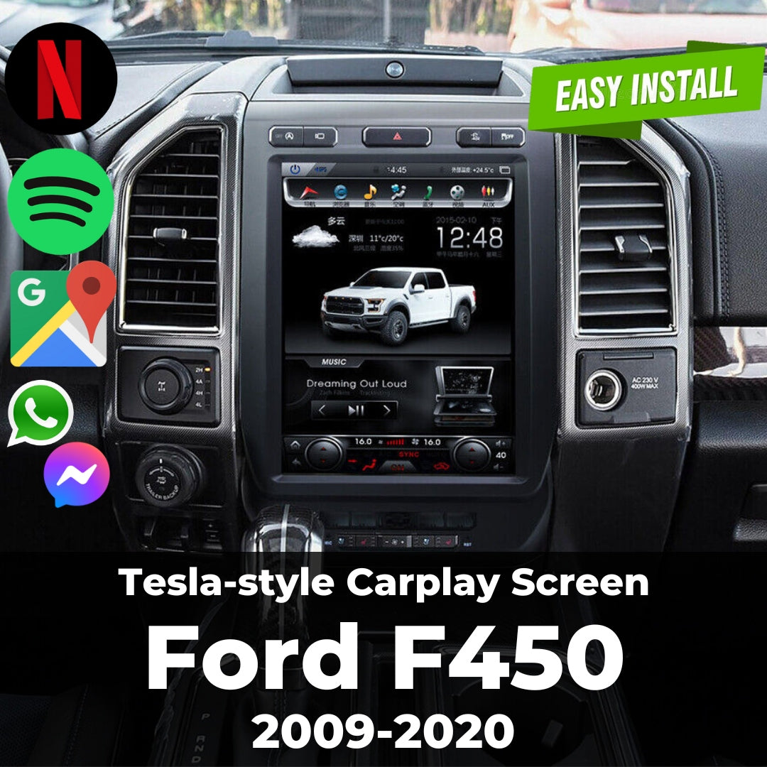 Ford F450 Tesla-style Carplay Screen