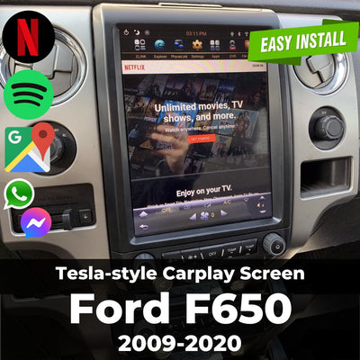 Ford F650 Tesla-style Carplay Screen
