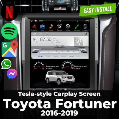 Tesla-style Carplay Screen for Toyota Fortuner