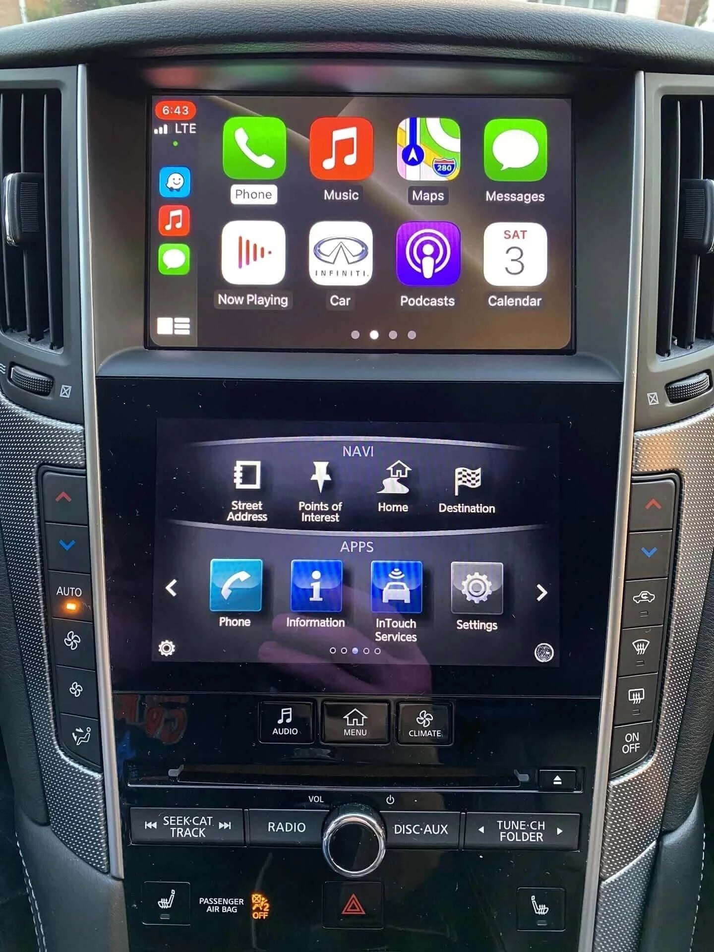 Installed Apple Carplay & Android Auto Module on an Infiniti Q60